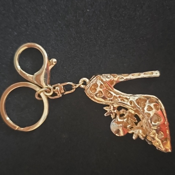 Elegant Gold and Silver Women's Shoe Keychain/Purse Charm - Picture 2 of 2